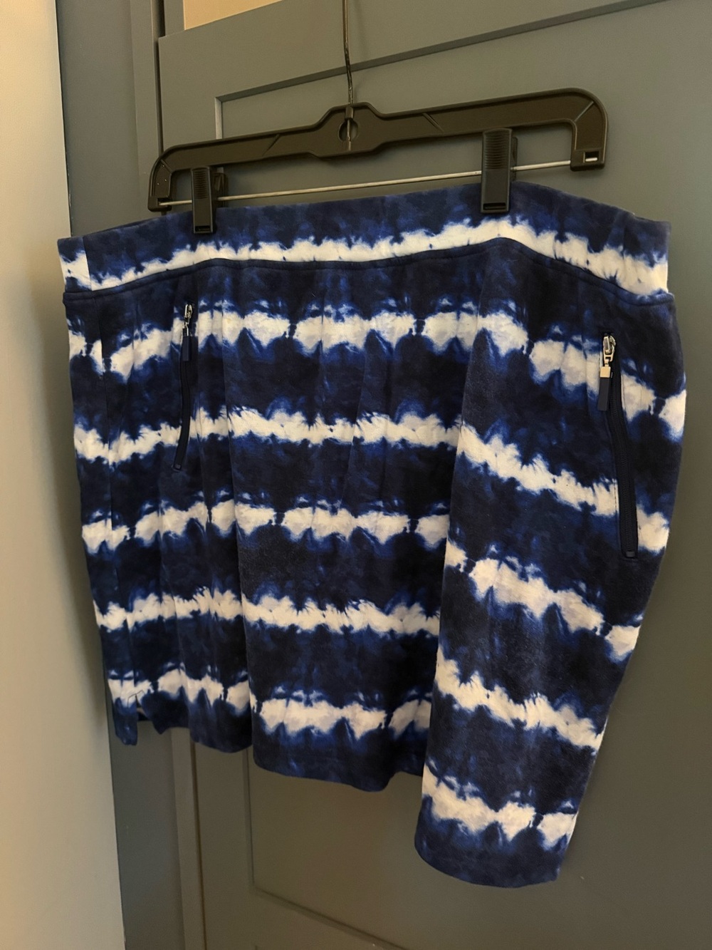 Ladies Blue and White Tie-Dye Skort